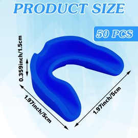Frienda 50 Pcs Football Mouth Guards Bulk Youth Football Mouthpiece Sport Athletic Mouthguard Gum Teeth Guard for Hockey Karate Basketball Boxing Basketball Rugby(Blue)