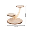 17 in Natural 3 Tier Rustic Wood Slice Cupcake Stand
