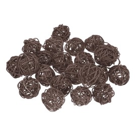 sourcing map 22 Pcs Wicker Rattan Balls, 1.6inch Wood Decorative Balls Vase Fillers for Centerpiece Bowl Orbs Fillers Tree Wedding Home Decor, Brown