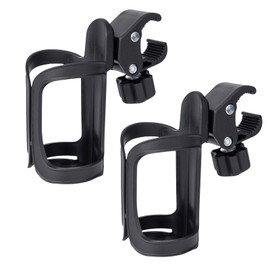 Neutral Zenith Drink Holder for Bicycles, Strollers, Easy Installation, No Tools Required, Black, Set of 2 (Knob Screw Type)