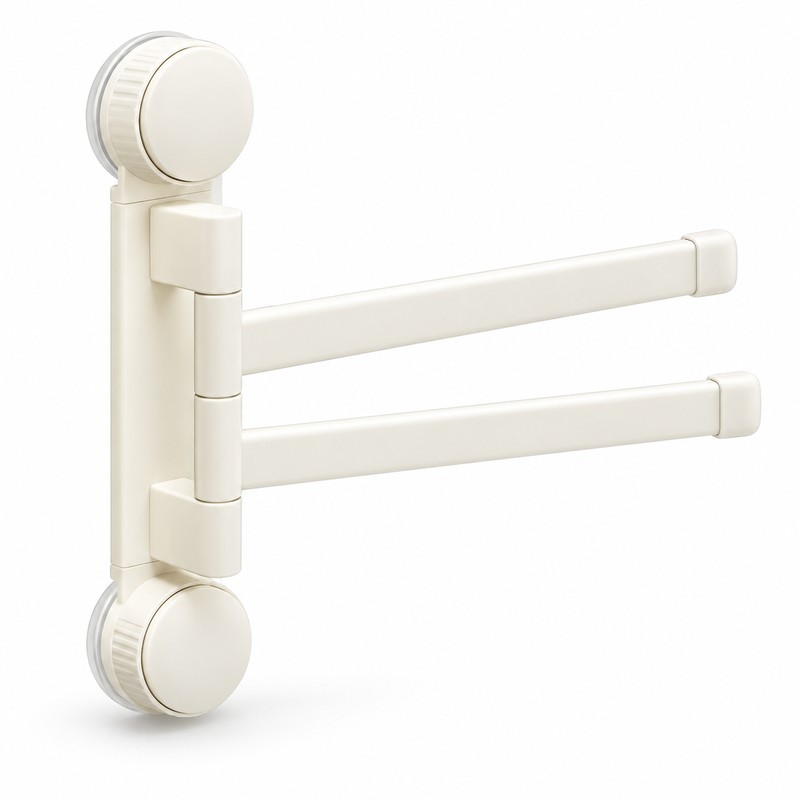 No-Drill Rotating Suction Cup Towel Rack – 180° Foldable Multi-Bar