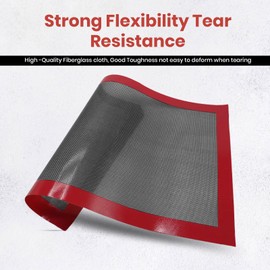 Silicone Baking Mat, 2 Pack, Reusable Extra Thick Nonstick, Non-slip 16.9 x 11.8, BPA-Free Oven Safe Food Liner, For Cookie Sheets, No Mess Easy Clean Pastry Mats, Kitchen Essential