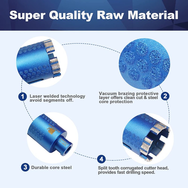 Diamond Core Drill Bit,BRSCHNITT 2 Inch Laser Welded Diamond Hole
