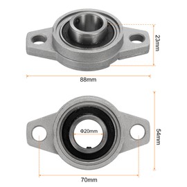 sourcing map 4pcs KFL004 Flanged Pillow Block Bearings 20mm Bore, Zinc Alloy Self Aligning Flange Mounted Bearings
