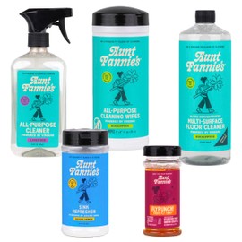 Aunt Fannie's Kitchen Bundle, Includes Lavender All-Purpose Spray, Eucalyptus Wipes, Lemon Sink Refresher, FlyPunch, & Eucalyptus Floor Cleaner