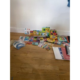 Various Brands Huge LOT SCHOOL SUPPLIES CRAYONS MARKERS PENCILS NOTEBOOKS Calculator ruler glue - WIDE RULE