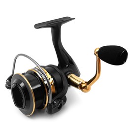 Ashconfish Spinning Fishing Reel Graphite Body 7+1 Stainless Steel BB Gear Ratio 5.0:1 Lightweight Spinning Reel for Saltwater Fishing with 109 Yards Braided Line AF4000B
