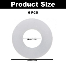 6PCS Toilet Flush Valve Seal Rings, Replacement Toilet Flush Valve Seal Washer Compatible with 816.418.00.1, Silicone Flush Valves Base Sealing Washer for Toilet