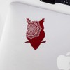 Decal Stickers of Owl Mandalas Flowers (Burgundy) (Set of 2)