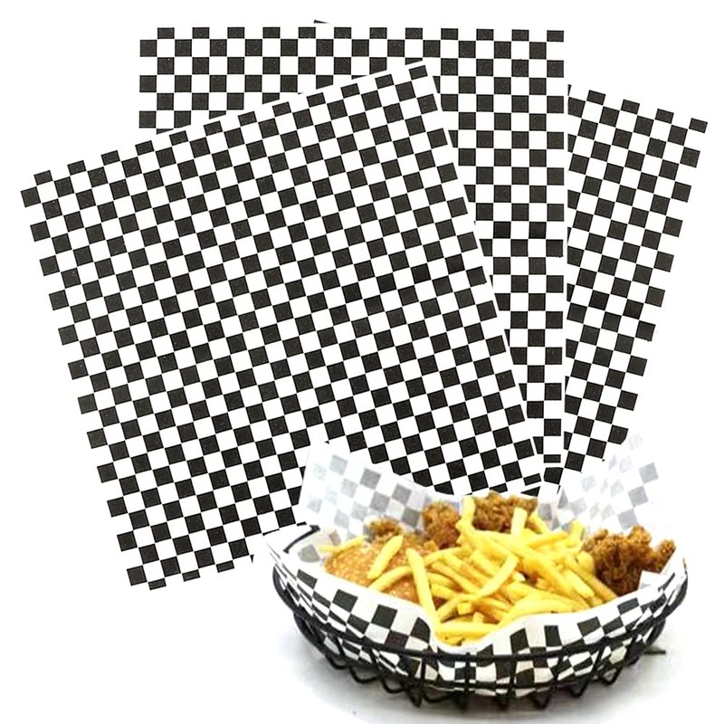 Hslife 100 Sheets Checkered Dry Waxed Deli Paper Sheets, Paper
