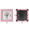 PLUSCHEN 5X5 Pink Picture Frame Resin Shadow Box Photo Frame