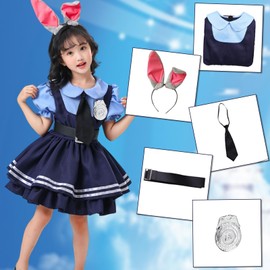 Matreeglam Halloween Cosplay, Rabbit Police Costume, Cute, Police Cosplay, Short Sleeve Dress, Women's Costume, Children's Anime, Cosplay Costume, Costume, Costume, Event, Cultural Festival, School
