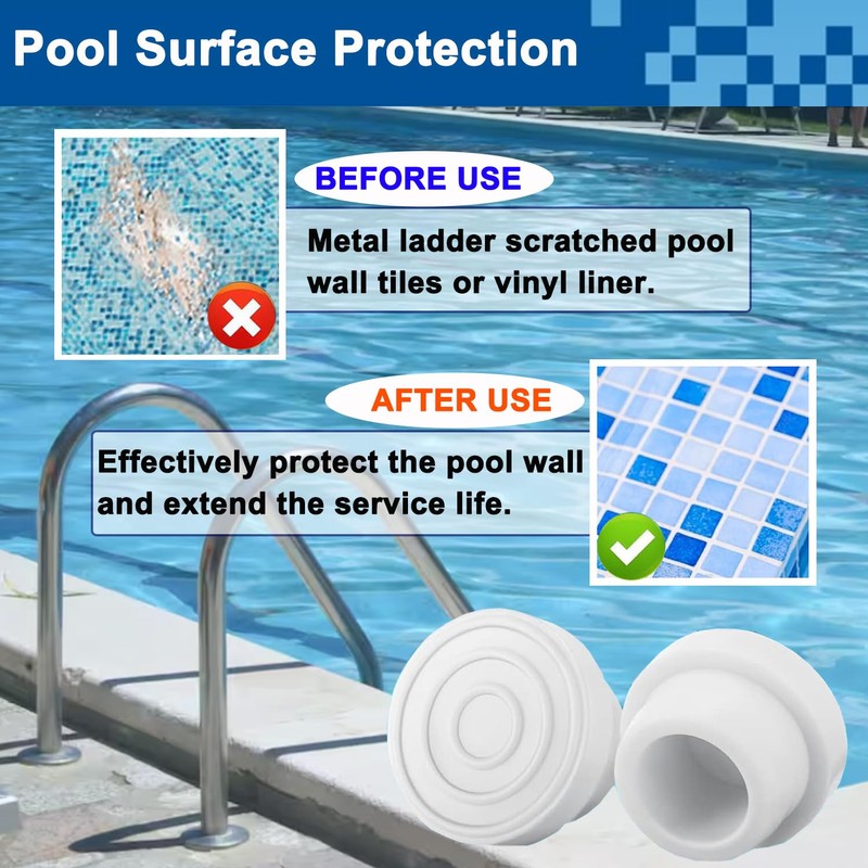 Qloby 4 Pack Pool Ladder Bumpers for Inground Pool, Rubber