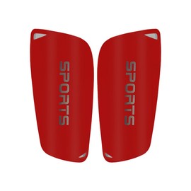 Thayakii Football Shin Pads 1 Pair Football Training Competition Protective Gear Double Layer Protection Lightweight and Durable (Red, Adult)