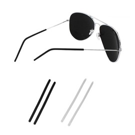 LCLONY Glasses Replacement Legs Silicone Glasses Tip Ear Sock Sleeve Comfortable Replacement Tipsuitable Thin Metal Glasses Legs(Black)