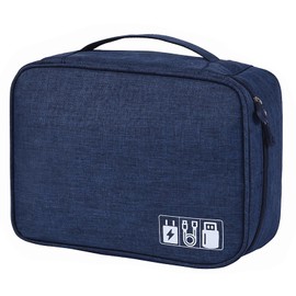 GaiRen Referee Headset Organizer Bag, Fit 4 Pack V4/V6/FBIM Electronics Accessories Carrying Case for Referee Communication System for Cable Charger Volleyball Soccer Ref Officials (Dark Blue)