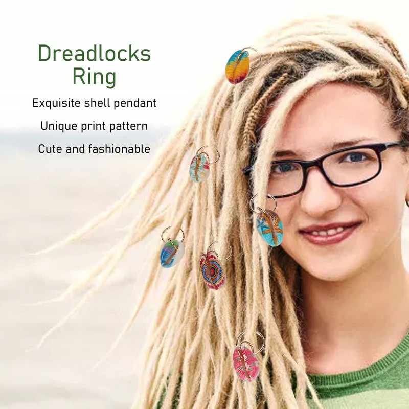 20pcs Shell Dreadlocks Ring DIY Cute Exqusite Hair Braiding Pendant