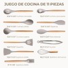 Utensilios de Cocina de Silicona, Juego de 12 Herramientas de