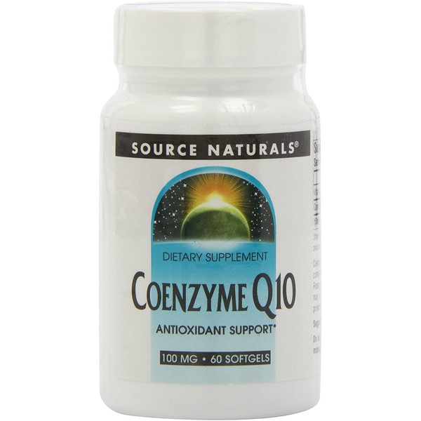 Source Natural Coenzyme Q10 Antioxidant Support 100 mg For Heart, Brain, Immunity, & Liver Support - 60 Softgels