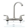 RV Non-Metallic Kitchen Faucet Brushed Nickel Two Handle-8" Main Body-High