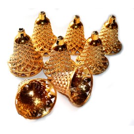 NANNUDECO Garland Decorative Plastic Bells for Home Decor Kids Craft Ornaments 2.5 inch Size (20, Jaali Bells)