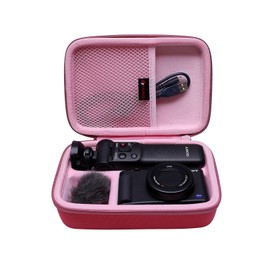 XANAD Eva Travel Bag for Sony ZV-1 ZV-1II 2 Camera with Vlogger Accessory Kit Tripod and Microphone - Travel Protective Carry Case, pink, travel bag