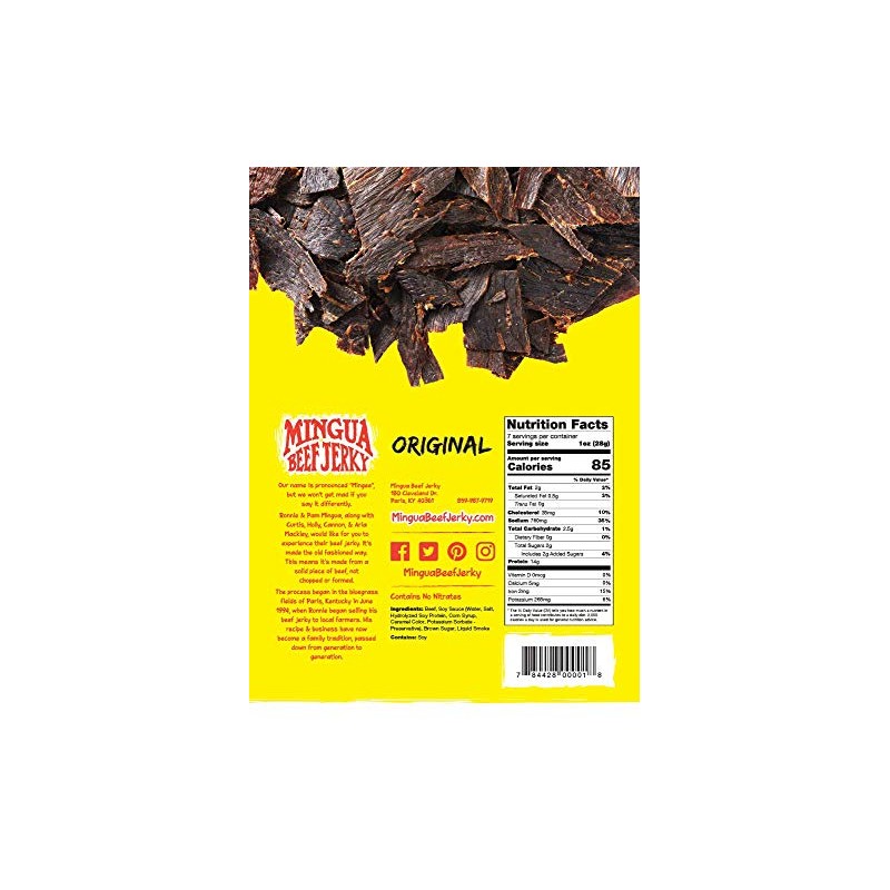 Mild Mingua Beef Jerky - Four (4) Bags 7 oz
