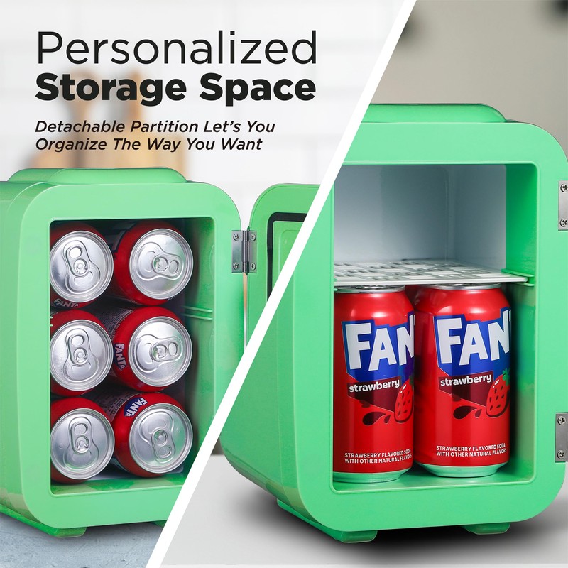 ICEBOX IBMF4MNT Mini Fridge For Bedroom, Skincare Refrigerator, Portable Cooler