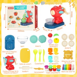 Juguete Cocina DDCAT Rosa Máquina de Pastas 30 Piezas Niños 3 Años