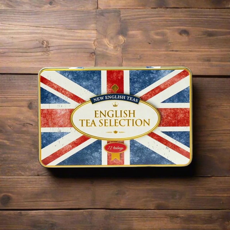 New English Teas Union Jack Flag Tin 72 Teabag Selection