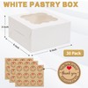 30pcs Cookie Boxes with Window, 6x6x3 Inches White Bakery Boxes,