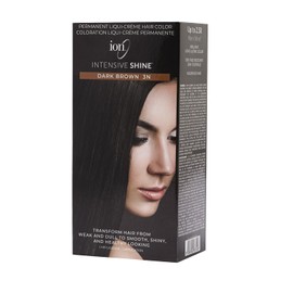ION Intensive Shine Permanent Liqui-Creme Hair Color Kit Fade Resistant Gray Coverage 2.5 Times More Shine Brilliant Long Lasting Color - Dark Brown 3N