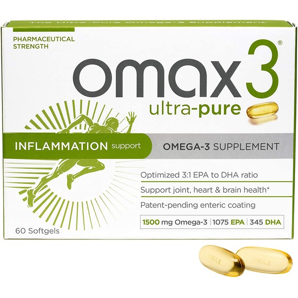 Omax3 Omega 3 Ultra Pure Fish Oil Supplements - 60 Softgels
