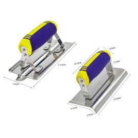 DIXIANG Concrete Tools Set Stainless Steel Pool Trowel (11" x 4") plus Concrete Edger (6" x 3", 1/2"R) and Groover (6" x 3", 1/2"W,1/2"D) Stucco Cement Finishing Masonry Construction Hand Kit