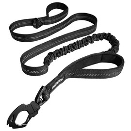 OneTigris 6ft Dog Leash, Heavy Duty Leash with 2 Padded Handle – Pet Training Lead with Reflective Double Handle for Traffic Control Safety, Perfect for Large Medium or Small Dog (Black)