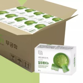 Mugunghwa 무궁화 자연미인 알로에 비누 90g 48개입 업소용 1BOX Mugunghwa Natural Beauty Aloe Vera Soap 90g 48 Pieces Commercial Use 1BOX