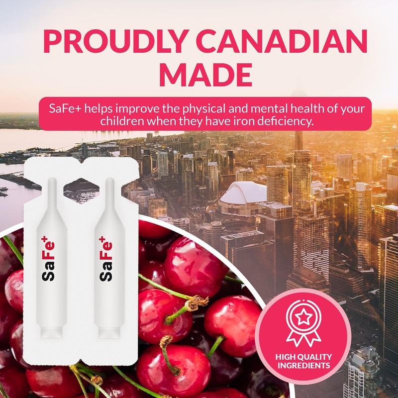 SaFe+ Liquid Iron for Children | Great Tasting Cherry Flavor