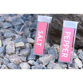 Solid Elements Camping Salt and Pepper Shaker Set, Lightweight, Durable, Pocket Size. for Backpacking, Hiking or RV use. Indoor-Outdoor Cooking and Use, Red