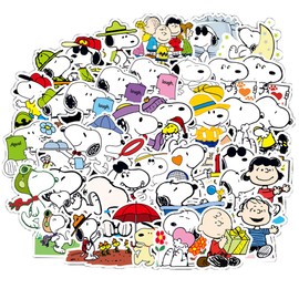 Set of 100 Waterproof Cute Snoopy Character Anime Stickers, Suitable for Suitcases, Motorcycles, Helmets, Club Activities, etc.