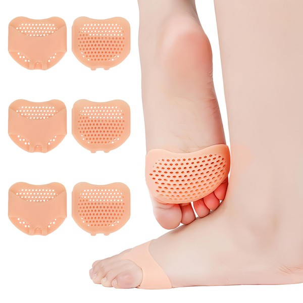 Foot Pads for Women and Men, Metatarsal Pads, Gel Metatarsal Pads with Forefoot Pad - Comfort and Pain Relief for Diabetics, Blisters, Forefoot Pain (3 Pairs)