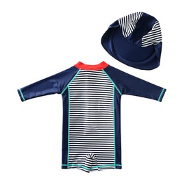 Sweegentle Baby Boy Swimwear with Hat One-Piece Sunsuit UPF 50+ -Sun Protective Rash Guards