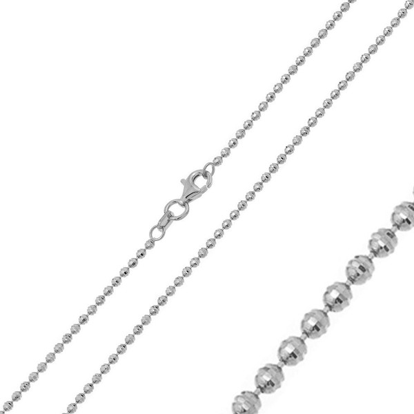 CloseoutWarehouse Rhodium Plated Sterling Silver Horizontal Diamond Cut Bead 018