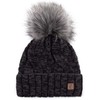 Faera Unisex Bobble Beanie Hat, Warm Winter Fleece Lined Beanie
