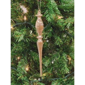 Wizardi Gold Elongated Finial Glass Christmas Ornament F07M7-2-LH76-2