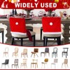 4PCS Velvet Christmas Red Hat Chair Covers Xmas Chair Back