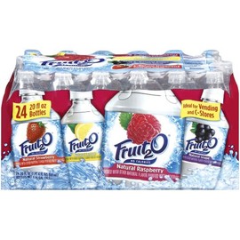 SunnyD Fruit 2o - Raspberry, Strawberry, Lemonade, Grape, 20-Ounce Bottles (Pack of 24)