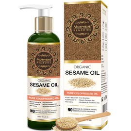 Morpheme Remedies Organic Sesame Pure ColdPressed Oil for Hair, Body, Skin Care, Massage, 200 ml