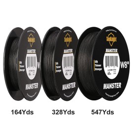 SeaKnight MANSTER W8 II 8 Strand Braided Fishing Line -Super Strong, Abrasion Resistant, No Stretch Braided Line-15LB to 100LB Test for Saltwater and Freshwater Fishing Line Braid