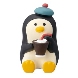 Deco Corporation ZCB-86774 Iced Coffee Penguin Miniature Miscellaneous Goods Concombre Pure Coffee Combre, Backyard Garden Cafe, Approx. 1.0 x 1.3 x 1.6 inches (26 x 34 x 42 mm)