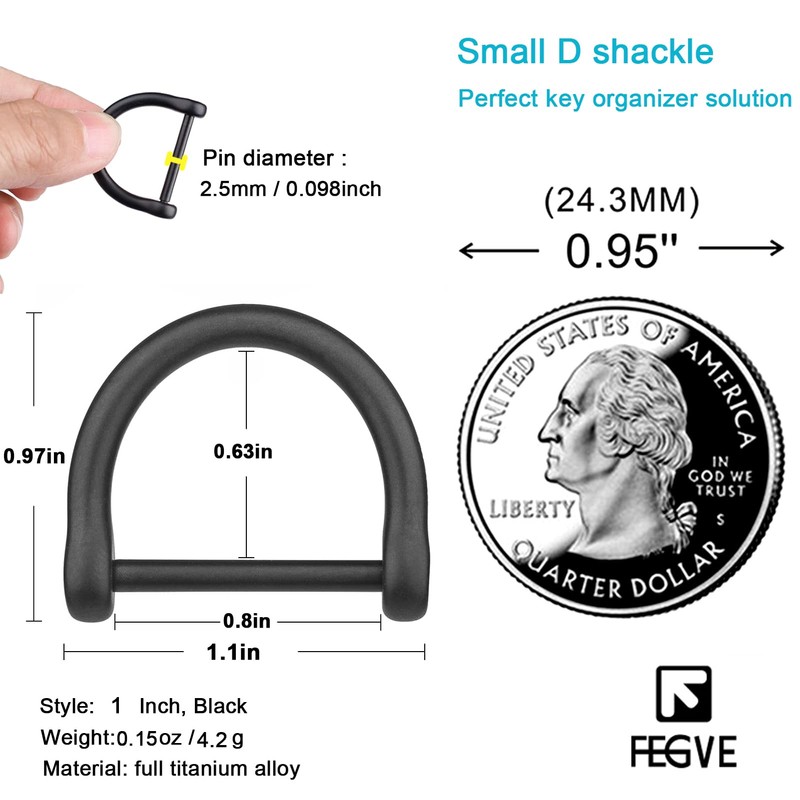 FEGVE Key Rings with Screw Shackle - Heavy Duty Strong